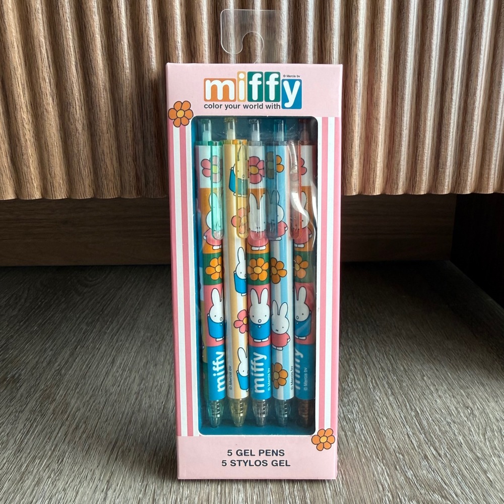 Miffy Gel Pens Set of 5 Dick Bruna Orange Circle Studio Retractable Bunny Floral